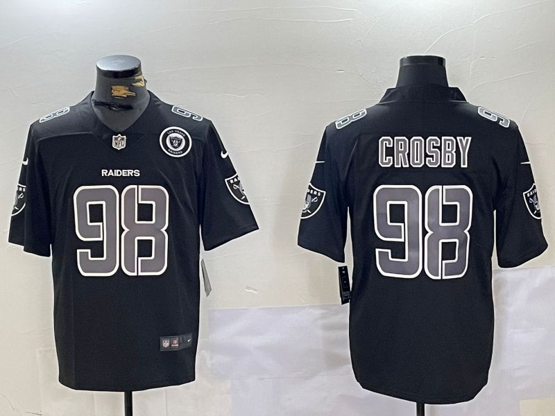 Men Oakland Raiders #98 Crosby Black Fashion Nike 2024 Limited NFL Jersey style 3->indianapolis colts->NFL Jersey